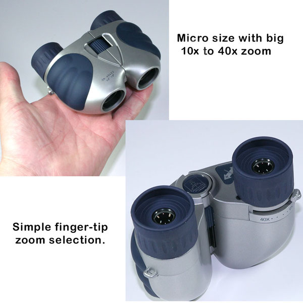 Micro zoom 9 to 40 x 22 zoom compact porro binocular